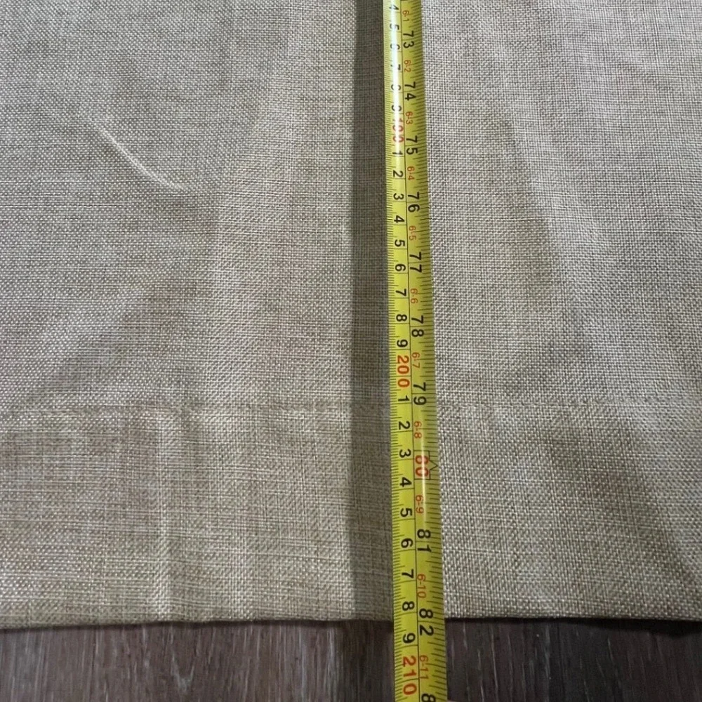 Set of 5 Curtain Panels Home 38x82 Beige Linen Textured Grommet Blackout Lining